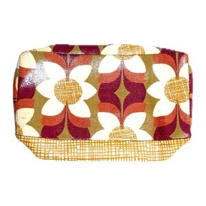 Fossil Key-Per Retro Floral Pouch 70s Style Small Multi Color Coated Canvas Fair